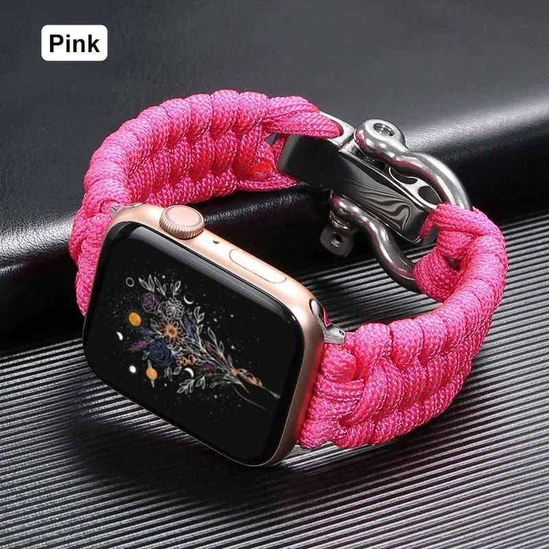 Survival Outdoor Braided Band for Apple Watch 49MM 45mm 44mm 42mm 41mm 40mm 38mm Strap for 7 6 5 4 8 9 SE Nylon Bracelet