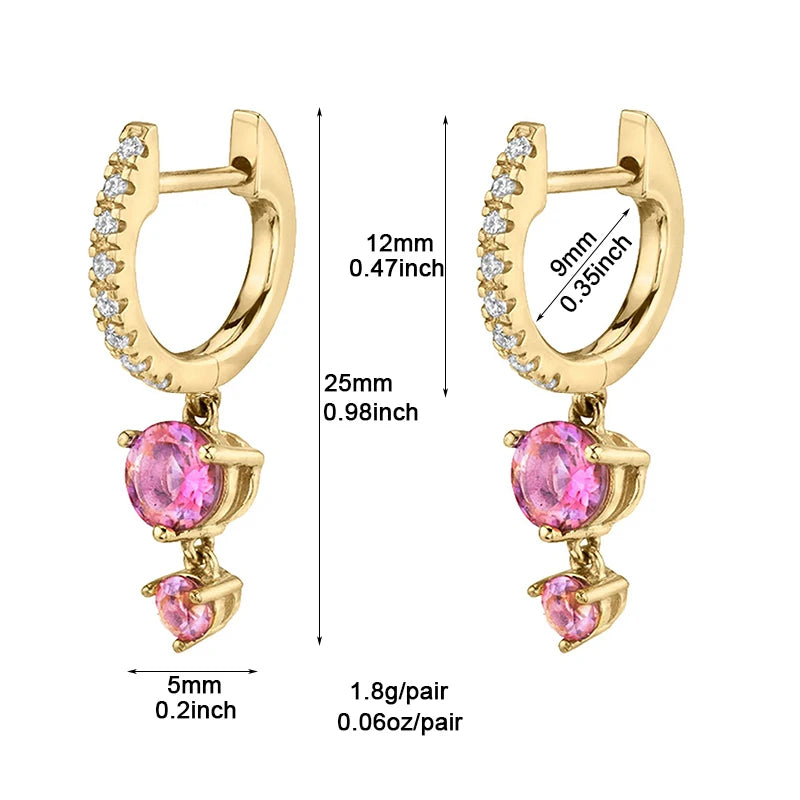 Gold Plated CZ Fashion Hoop Earrings Set Zircon Dangle Earrings - Party Wedding or Everyday Jewelry