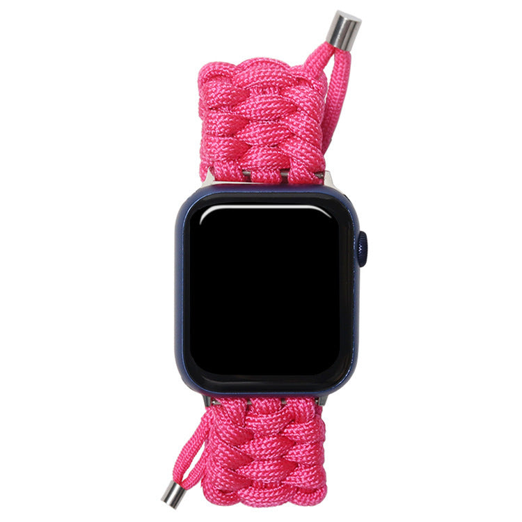 Nylon Woven Paracord Survival Strap For Apple Watch Band SE/7/6/5/4 - 45mm/ 40mm/ 44mm/ 38mm/ 42mm/ 41mm Sport Bracelet Band