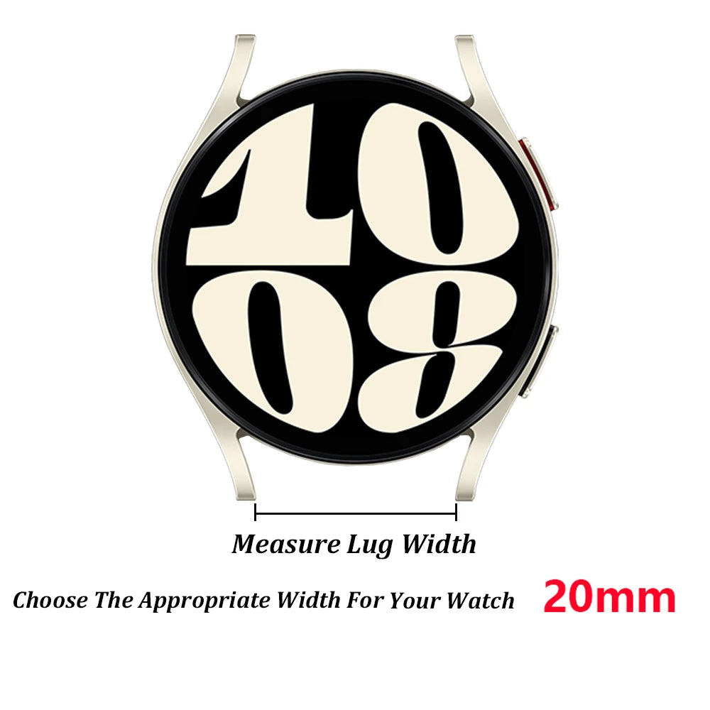 20mm Slim Bangle Watch Band for Samsung Galaxy Watch 4 5 6 7 40mm/44mm 6 classic active 2 Galaxy watch FE