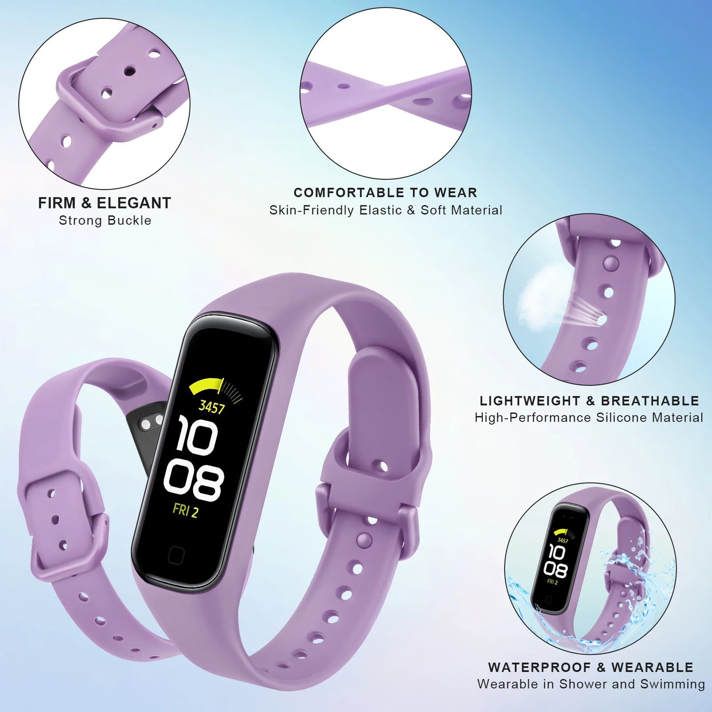 Soft Silicone Band For Samsung Galaxy Fit 2 Strap Bracelet Watchband Wristband