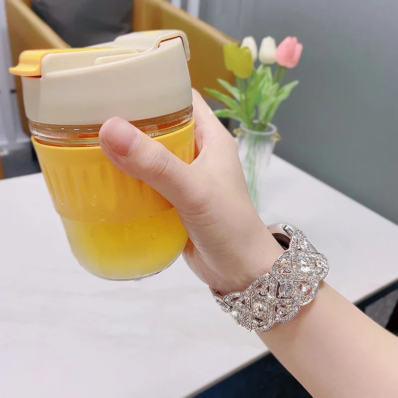 Bling Band for Apple Watch Series 8 7 6 SE 5 4 3 Ultra 38mm 40mm 42mm 44mm 41mm 45mm 49mm Diamond Metal Wristband Strap Iwatch