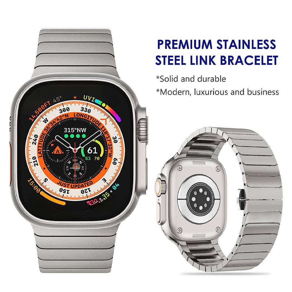 Titanium color band For Apple Watch Ultra 2 49mm 9 8 7 5 4 se 6 loop for iwatch 45mm 41 42 44mm 38 40mm stainless steel bracelet - FREE TOOL INCLUDED