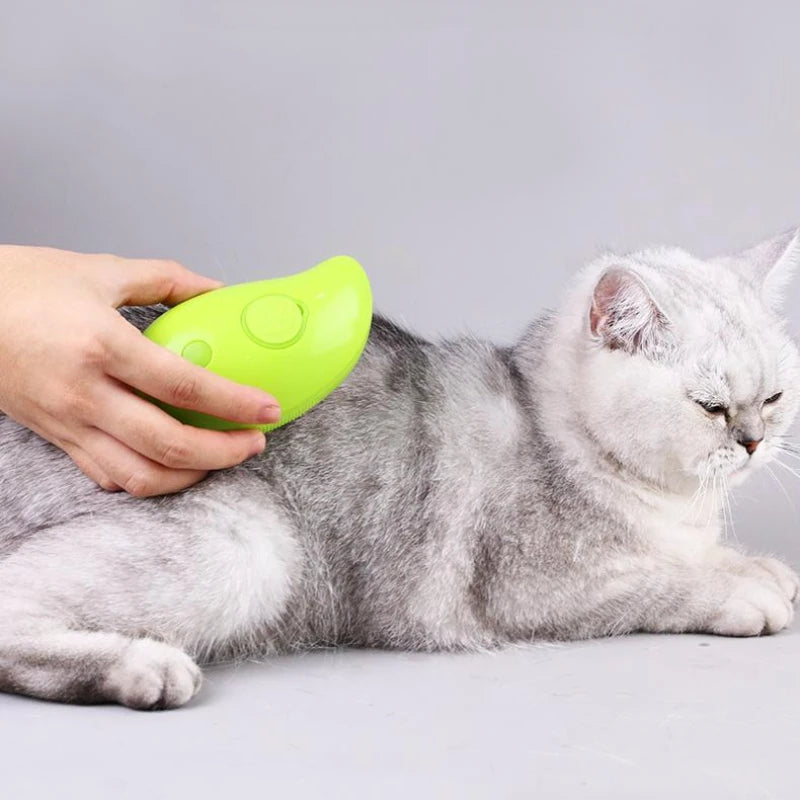 Cat Steam Brush Electric Spray - Pet Grooming Comb Brush - Soft Silicone Depilation Cats Bath Hair Brush Grooming Supplies