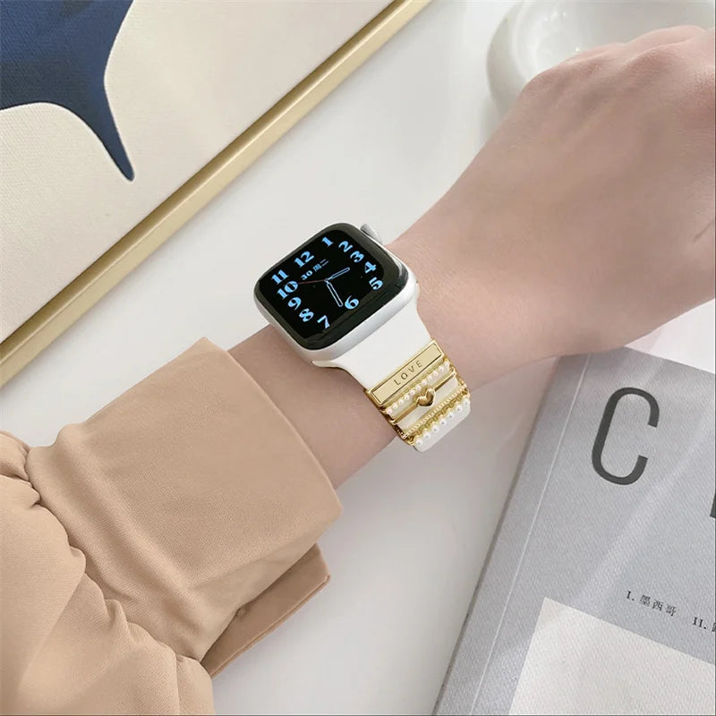 Decoration For Apple watch band 8 7 6 5 3 se Diamond Jewelry Charms Accessories samsung/Huawei watchstrap 20/22mm watch Bracelet