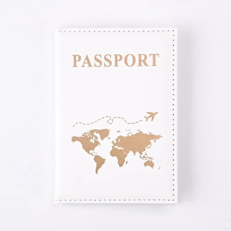 Passport Cover Protective Women Men Travel Passport Ticket Holder Case Letter Print ID Card Passport Holder Clip Bags