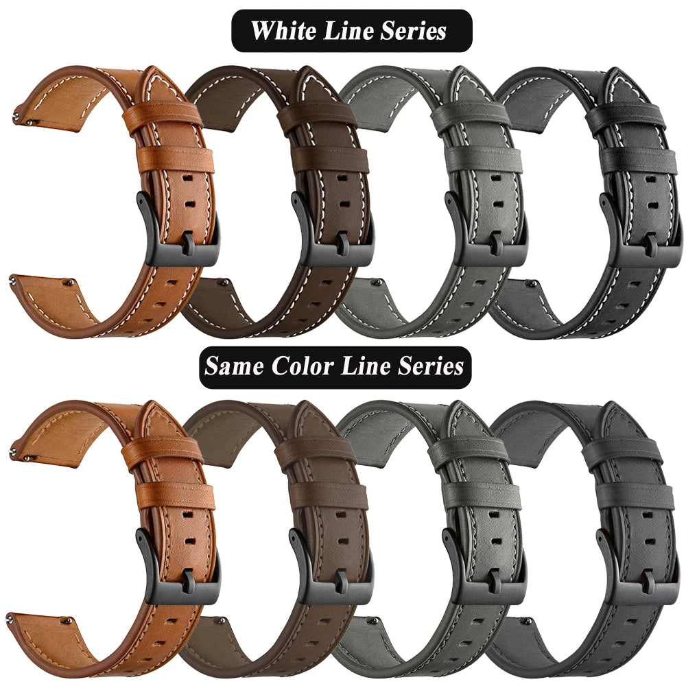 22mm Leather Strap Band For Samsung Galaxy Watch 3 45mm 46mm Gear S3 Frontier Classic Sports Smart Watch Wristband Bracelet Belt