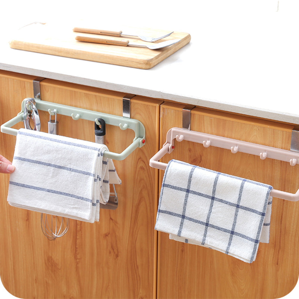 Over Door Foldaway Rack with hooks Organizer Shelf for Cooking Tools