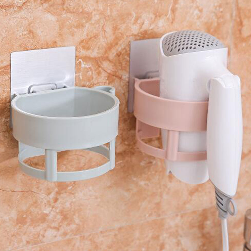 Hair Dryer Rack Space Bathroom Wall Holder Adhesive Cup Shelf Storage Tool