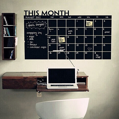 DIY Month Calendar Blackboard Wall Sticker Waterproof Removable Room Wallpaper