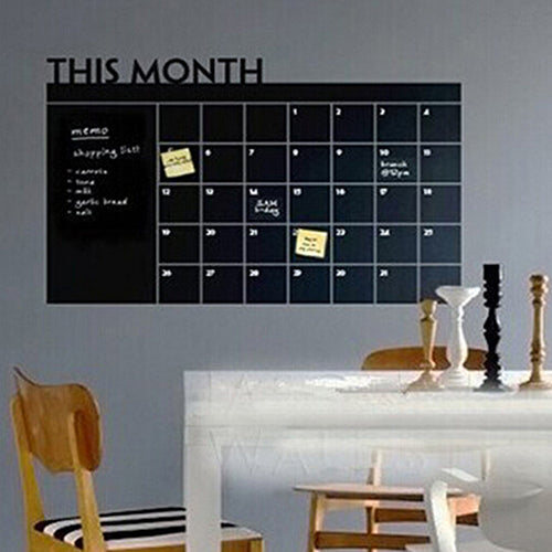 DIY Month Calendar Blackboard Wall Sticker Waterproof Removable Room Wallpaper