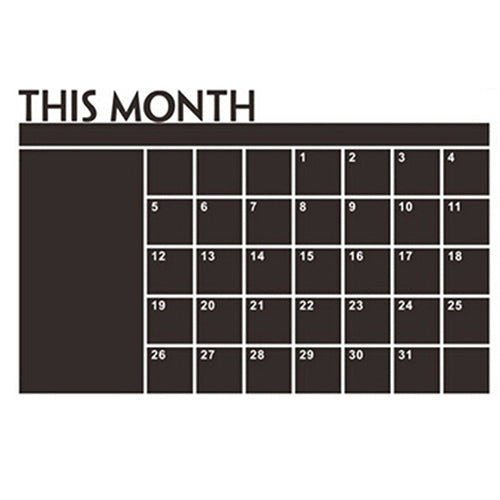 DIY Month Calendar Blackboard Wall Sticker Waterproof Removable Room Wallpaper