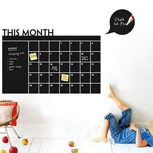 DIY Month Calendar Blackboard Wall Sticker Waterproof Removable Room Wallpaper