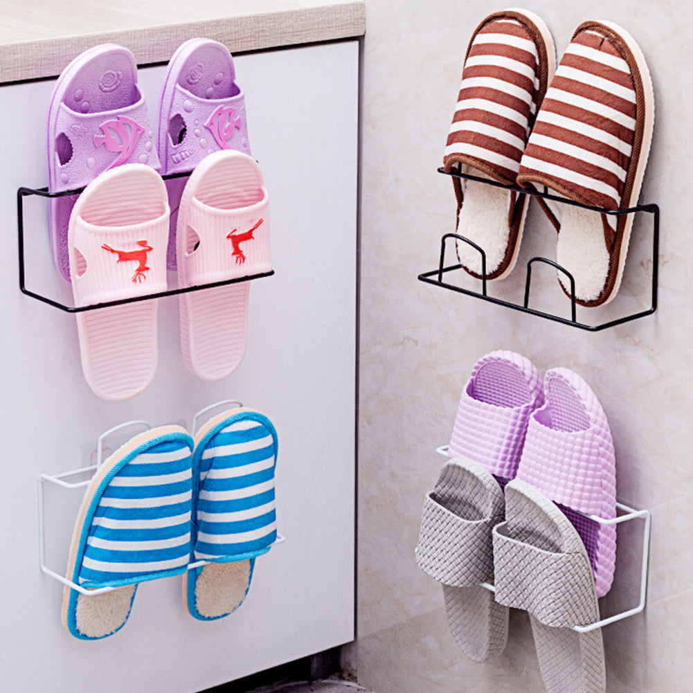 Wall Hanging Storage Rack Paste Household Shoes Slippers Suction Shelf Gift