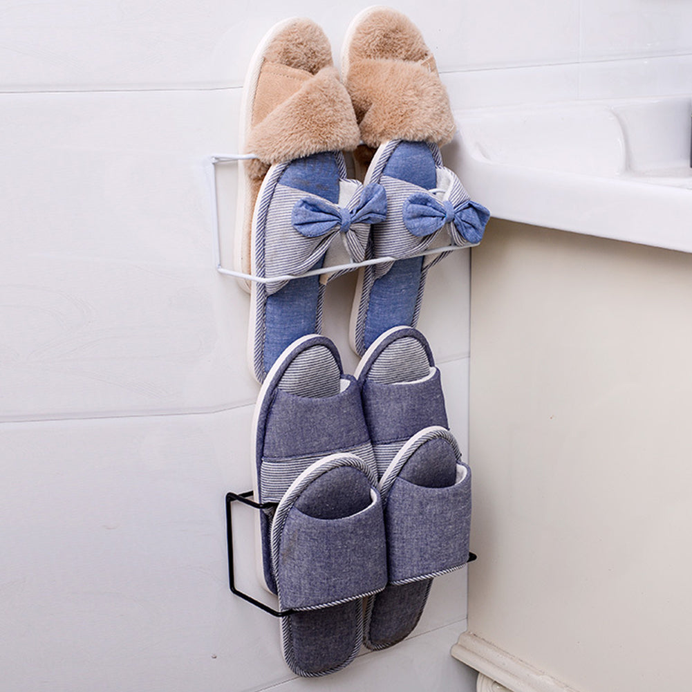 Wall Hanging Storage Rack Paste Household Shoes Slippers Suction Shelf Gift