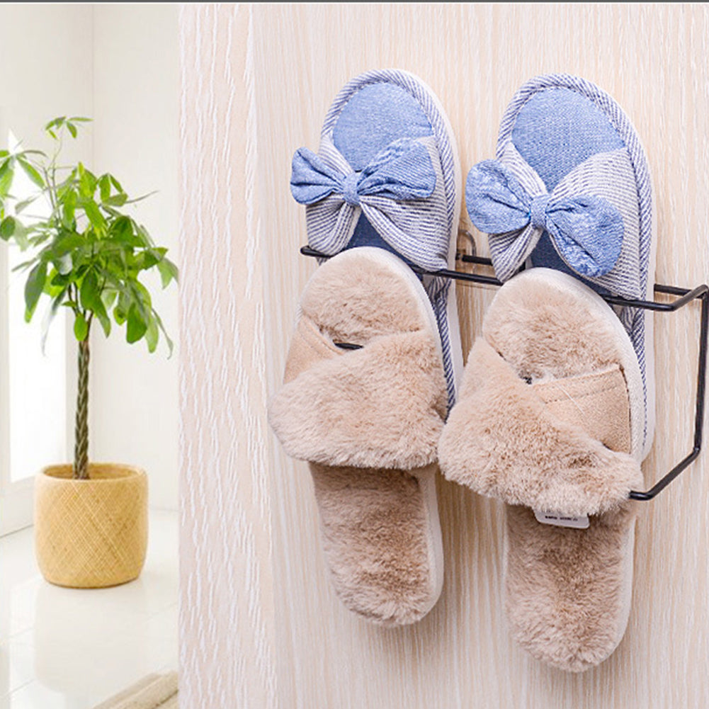 Wall Hanging Storage Rack Paste Household Shoes Slippers Suction Shelf Gift