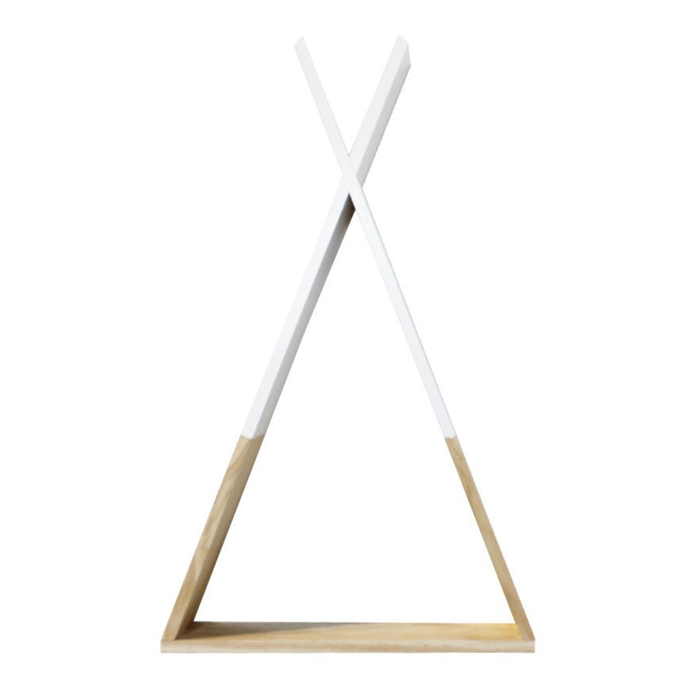 1Pc Wooden Triangle Wall Mounted Shelf Decor Storage Holder