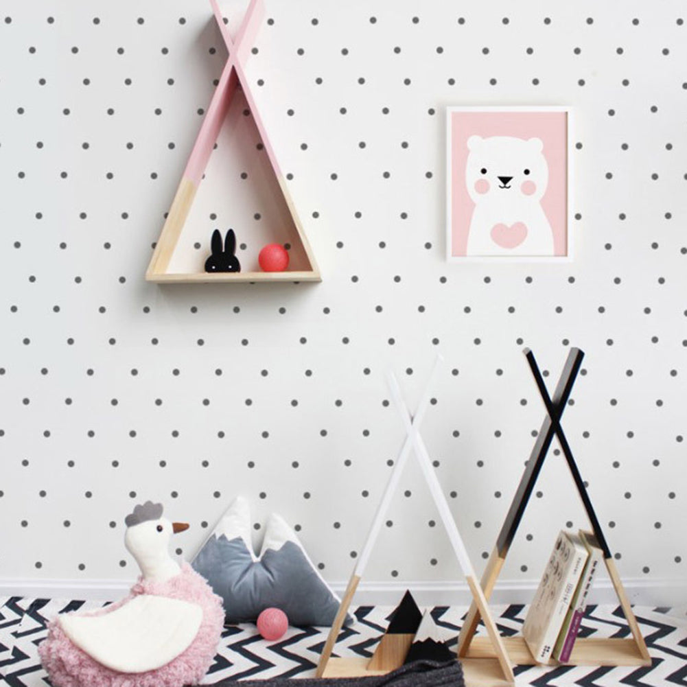 1Pc Wooden Triangle Wall Mounted Shelf Decor Storage Holder