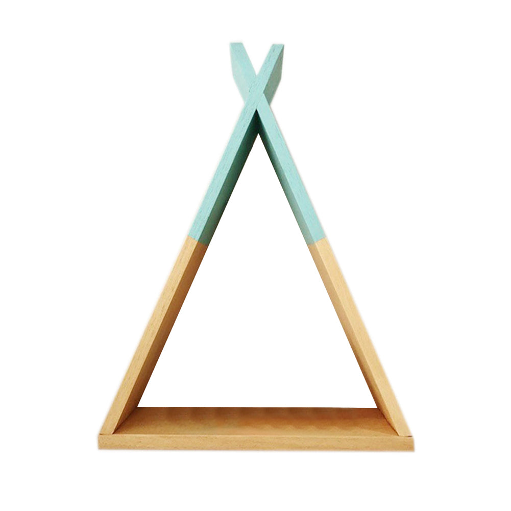 1Pc Wooden Triangle Wall Mounted Shelf Decor Storage Holder