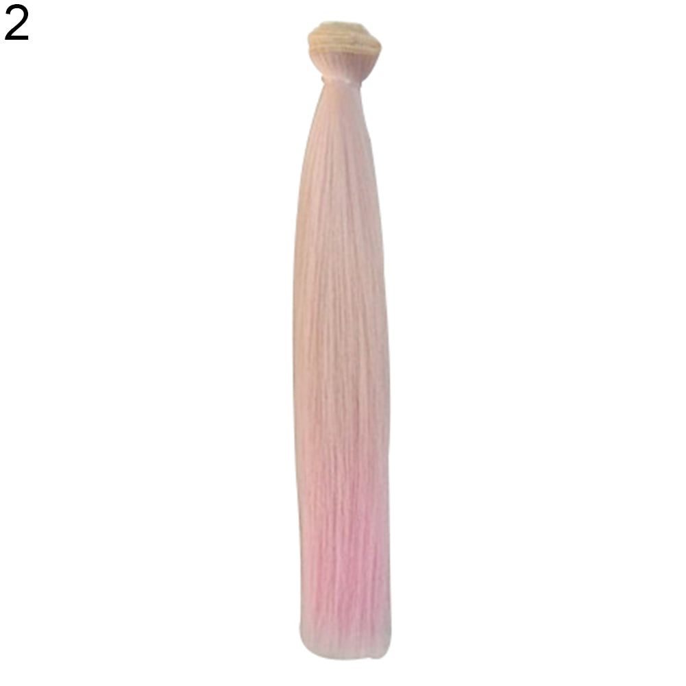 Gradient Long Straight Wig Synthetic Hair Extension Accessory for DIY BJD Doll