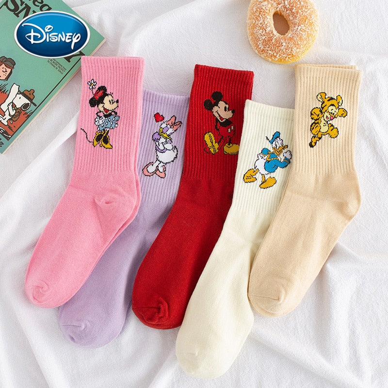 Disney cartoon Mickey Minnie Daisy Donald Duck cotton sweat-absorbent tube socks sports socks