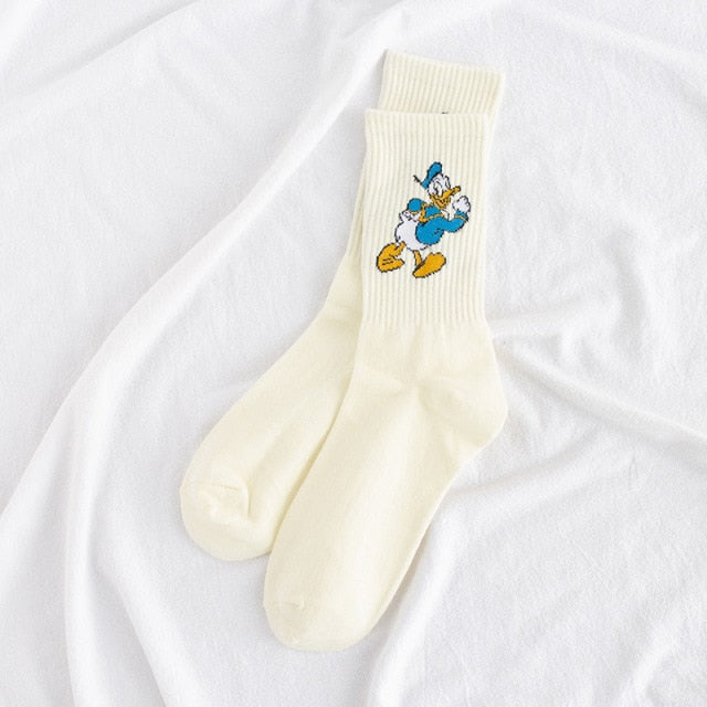 Disney cartoon Mickey Minnie Daisy Donald Duck cotton sweat-absorbent tube socks sports socks