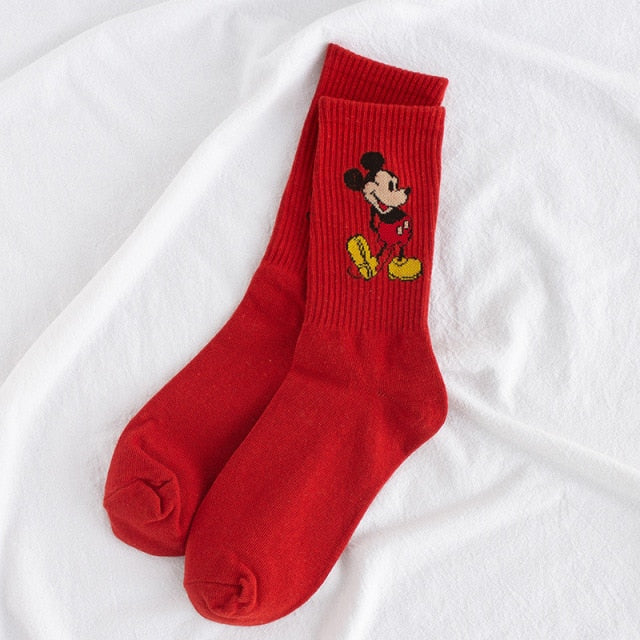 Disney cartoon Mickey Minnie Daisy Donald Duck cotton sweat-absorbent tube socks sports socks