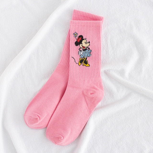 Disney cartoon Mickey Minnie Daisy Donald Duck cotton sweat-absorbent tube socks sports socks