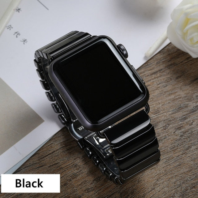 Ceramic Strap for Apple Watch Band 44 mm 40mm iwatch band 42mm 38mm Stainless steel buckle bracelet Apple watch 5 4 3 38 42 44mm