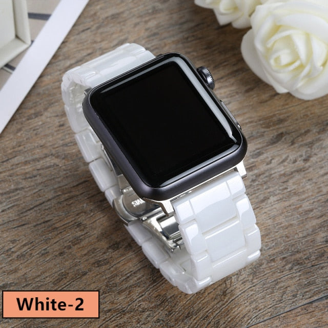 Ceramic Strap for Apple Watch Band 44 mm 40mm iwatch band 42mm 38mm Stainless steel buckle bracelet Apple watch 5 4 3 38 42 44mm