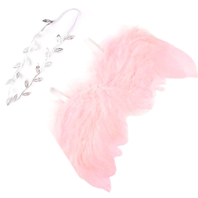 Newborn Photography Props White Angel Wing Baby Photos Props Feather Wing Girls Hair Kids Baby Photography Hair Accessories