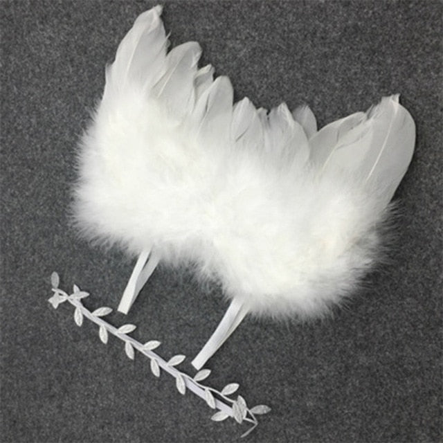 Newborn Photography Props White Angel Wing Baby Photos Props Feather Wing Girls Hair Kids Baby Photography Hair Accessories