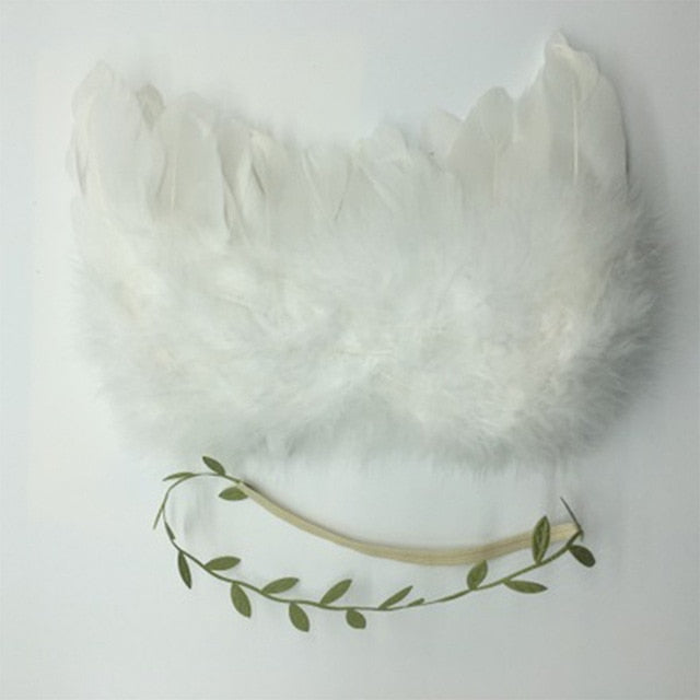 Newborn Photography Props White Angel Wing Baby Photos Props Feather Wing Girls Hair Kids Baby Photography Hair Accessories