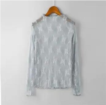 Transparent Lace Blouse 3 Colors Female Bottoming Blouses