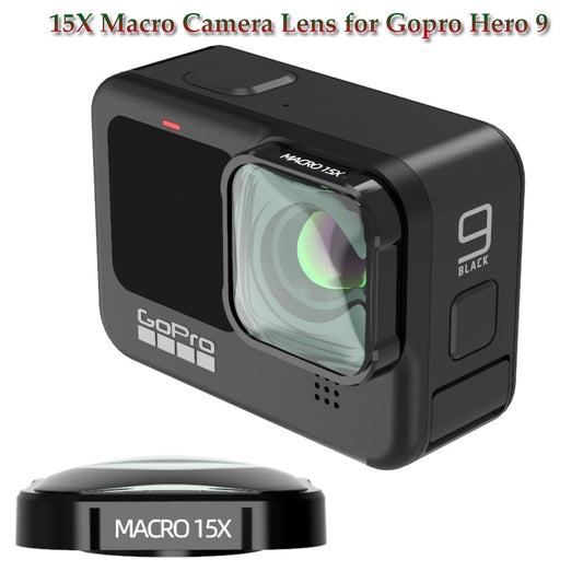 4K HD 15X Macro Camera Lens for gopro hero 9 black Action Camera Optical Glass Lens Vlog Shooting Additional Lenses Accessories