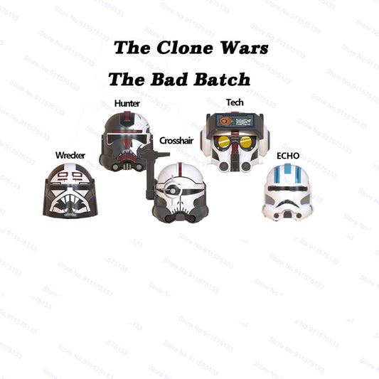 5pcs The Bad Batch Clone Crosshair Tech Wrecker Troopers Echo Hunter Building Blocks Bricks Star Action Figure Wars Toys Kids