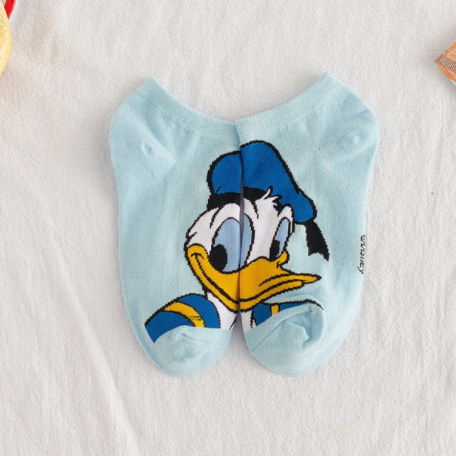 Disney cartoon Mickey Minnie Daisy Donald Duck cotton sweat-absorbent tube socks sports socks