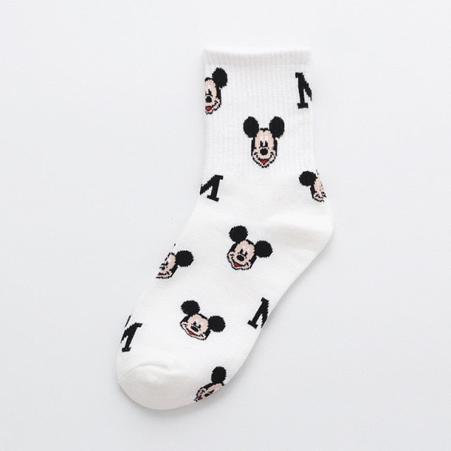 Disney cartoon Mickey Minnie Daisy Donald Duck cotton sweat-absorbent tube socks sports socks