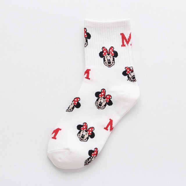 Disney cartoon Mickey Minnie Daisy Donald Duck cotton sweat-absorbent tube socks sports socks