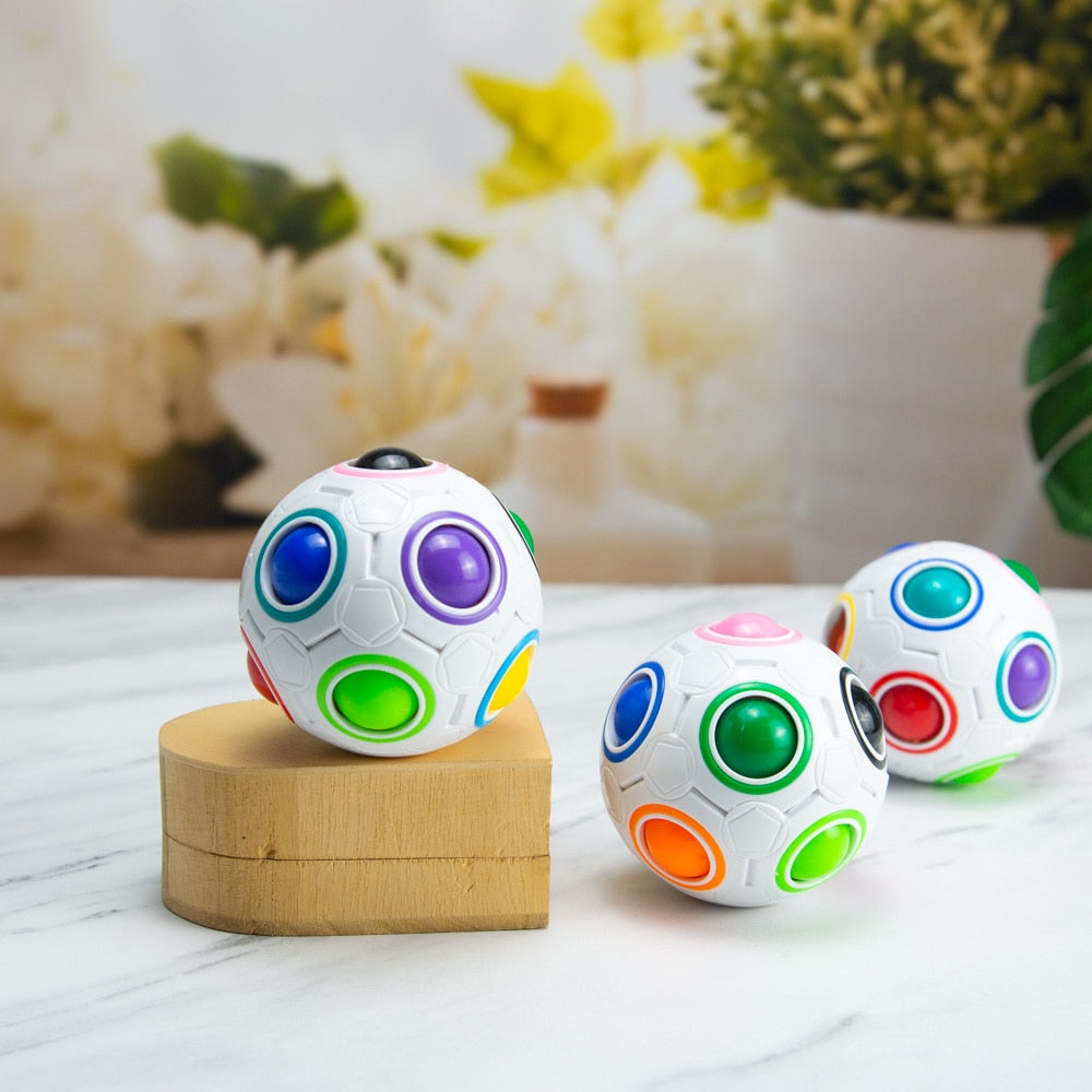 Antistress Cube Rainbow Ball Puzzles  Magic Cube Educational Learning Toys for Children Adult Kids Stress Reliever Toys